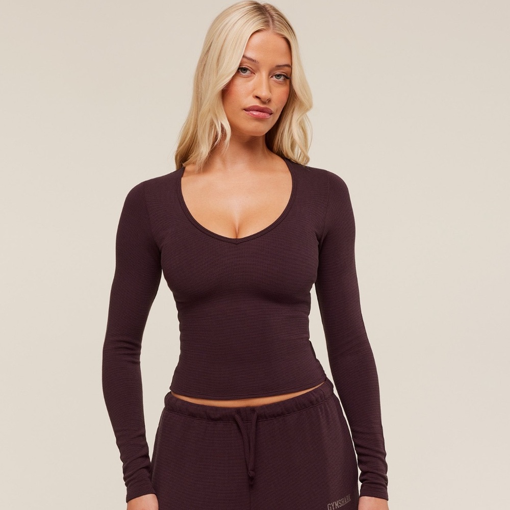 Waffle Long Sleeve top - Cherry Purple 

Brand New